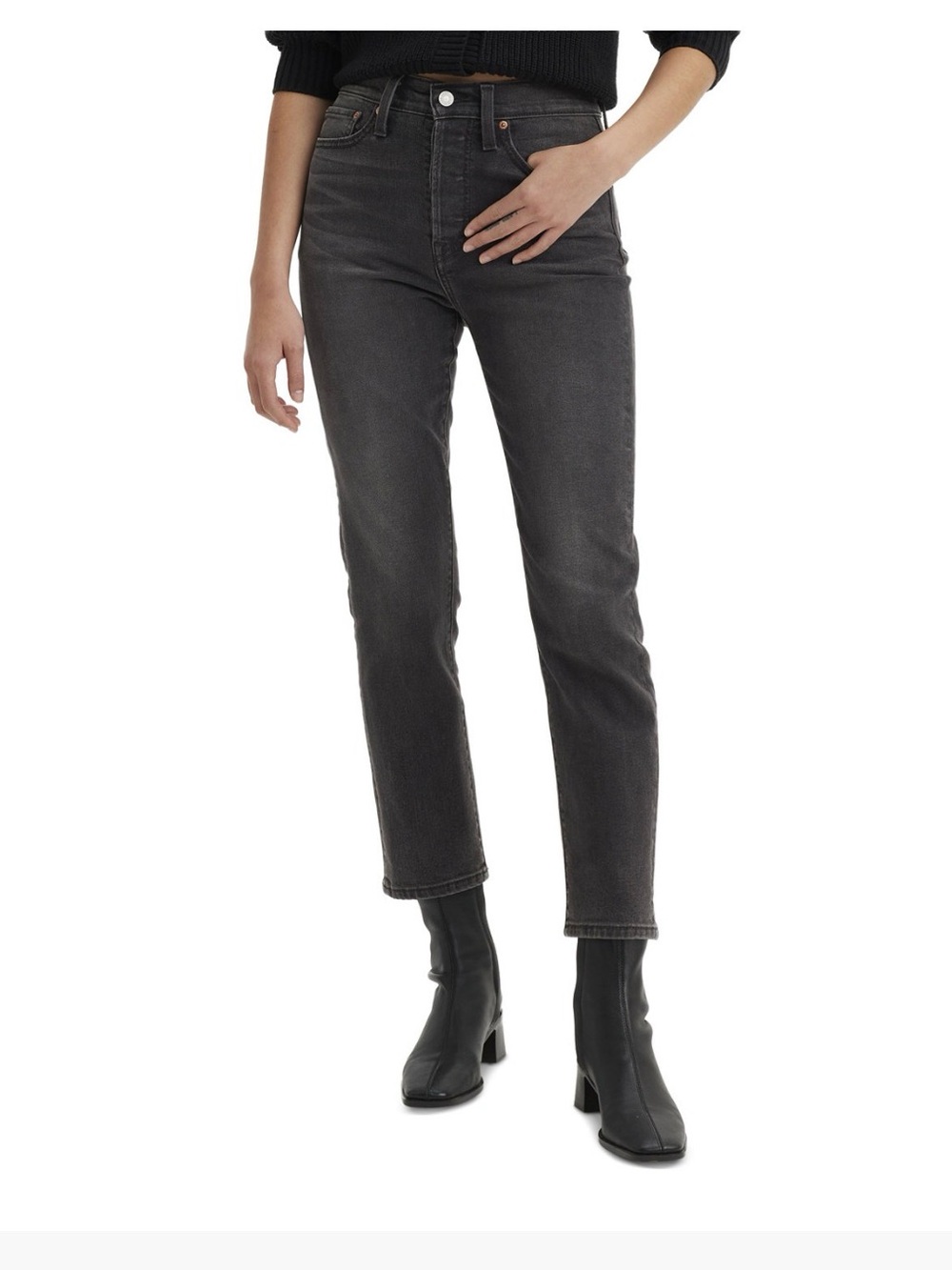 Levi's Wedgie Straight Jeans in Washed Black